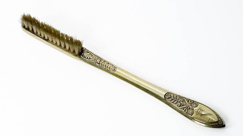 Napoleon's toothbrush has a silvergilt handle and bristles made of horsehair. Wellcome Images Keywords: Toothbrush; Napoleon Bonaparte